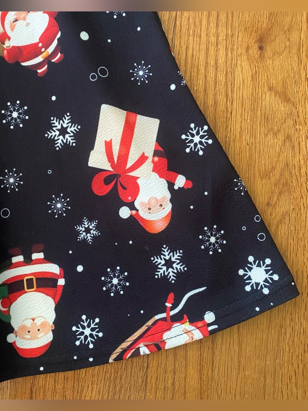 b.Young Holiday Santa Print Fit & Flare Dress - Picture 4 of 8